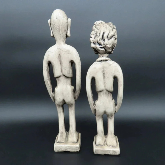 Vintage Weirdo Zombie Man Woman Voodoo Ceramic Pair - Picture 5 of 5